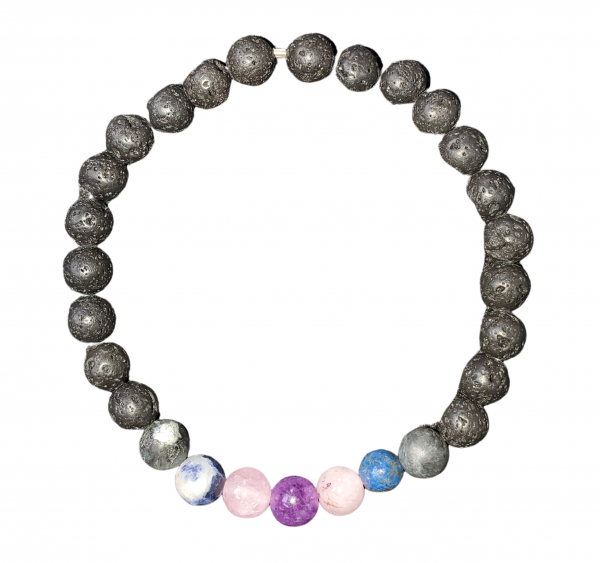 third eye chakra lava bracelet - large