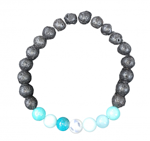 throat chakra lava bracelet - medium